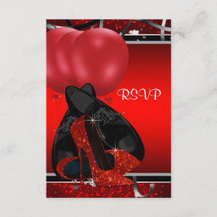 RSVP para la fiesta de cumpleaños con tacones alto