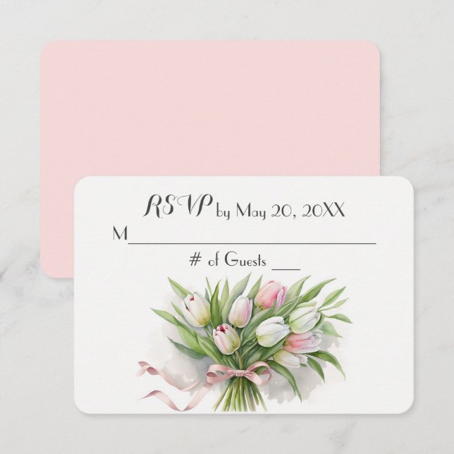 RSVP para ramo de novia de tulipanes (Anverso / Reverso)