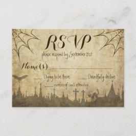 RSVP para un Boda de Halloween con web y cementeri