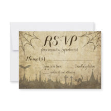 RSVP para un Boda de Halloween con web y cementeri