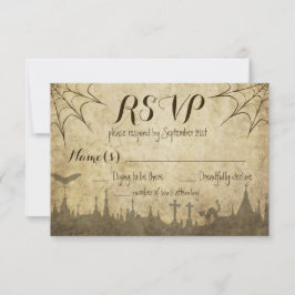 RSVP para un Boda de Halloween con web y cementeri