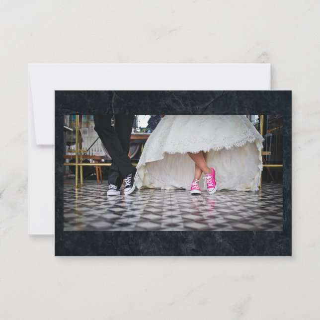 RSVP pareja de bodas de estilo Diner (Anverso)
