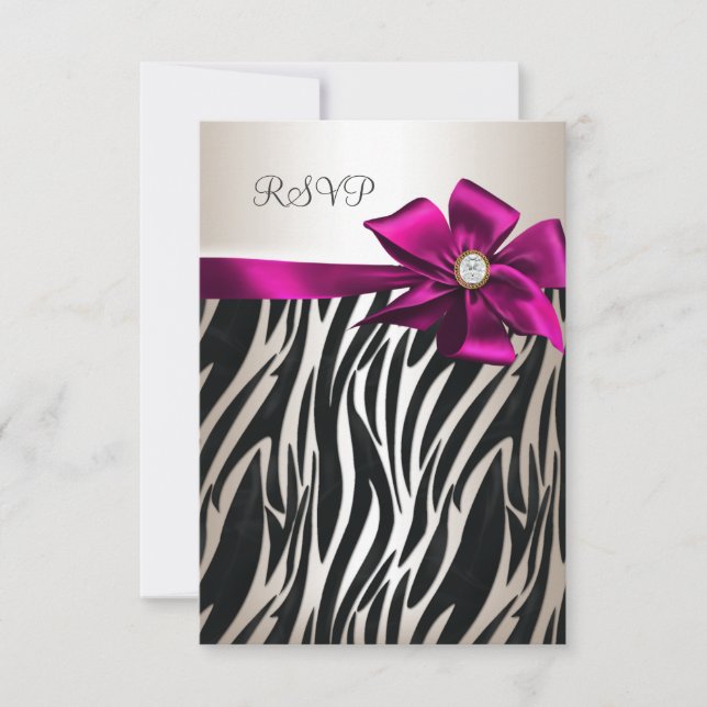 RSVP Partido de Cumpleaños Cebra Blanca Crema Negr (Anverso)
