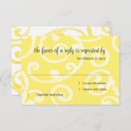 RSVP patrón de desplazamiento de tarjeta amarillo