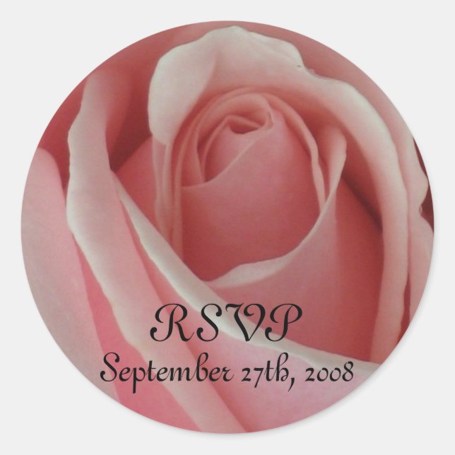 RSVP Pegatina rosa rosado (Anverso)