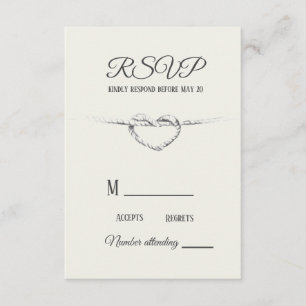 RSVP personalizada Atar la tarjeta Knot