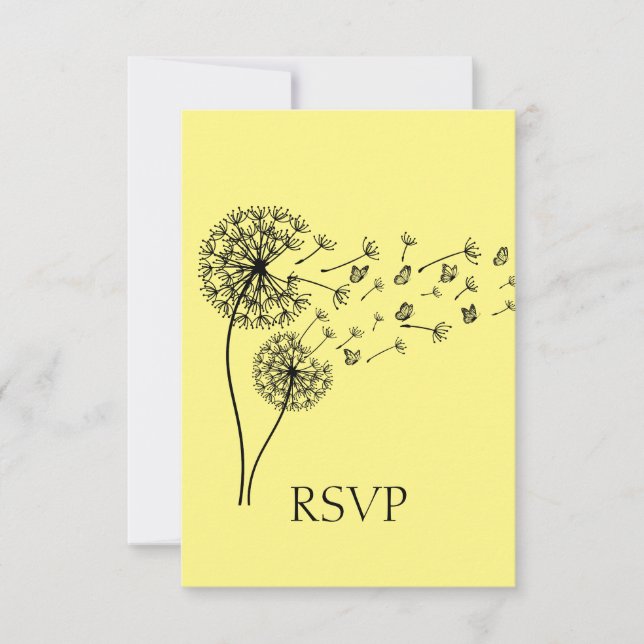 RSVP personalizada de las mariposas del reloj de D (Anverso)