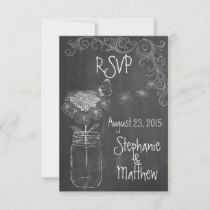 RSVP PIZARRA TARRO DE MASON JARDÍN BODA