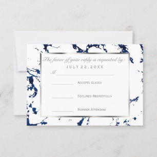 RSVP  Plata, Azul Marino y Blanco