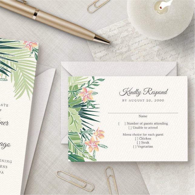 RSVP playa tropical floral (Subido por el creador)