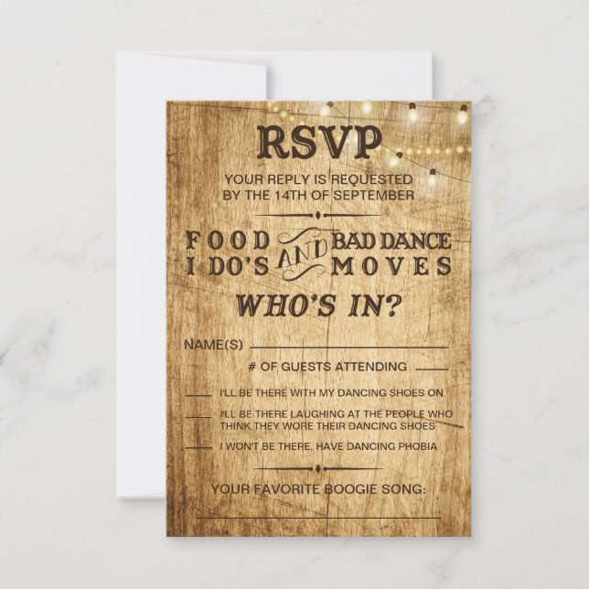 RSVP por comida boda, movimientos de danza mala (Anverso)