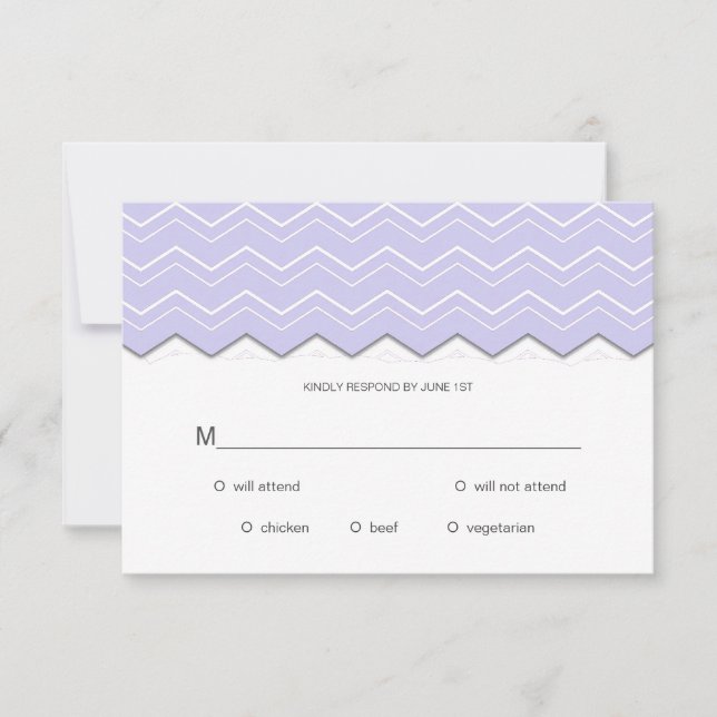 RSVP Purple de la Lavanda de Chevron en negrita (Anverso)