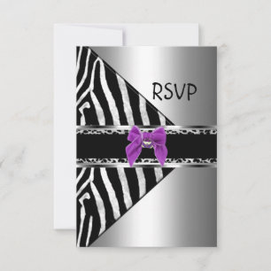 RSVP Púrpura Plata Leopardo de cebra negro
