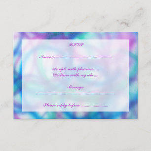 RSVP púrpura, Verde azulada y azul.