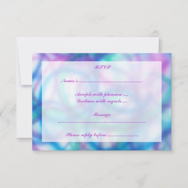 RSVP púrpura, Verde azulada y azul. (Anverso)