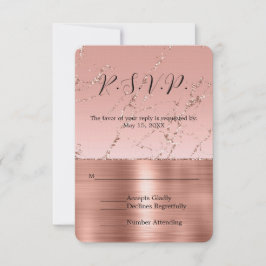 RSVP Purpurina de Boda Rosa Glam
