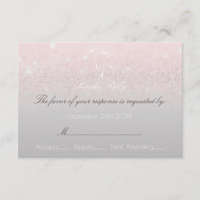 RSVP Purpurina Rosa Rosa Rosa Rosa Gray Ombre Dand (Anverso)