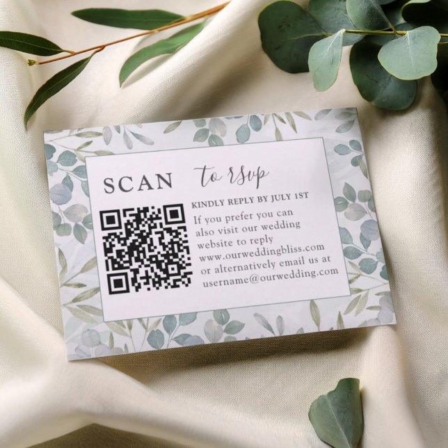 RSVP QR Code Eucalyptus Greenery Wedding (Subido por el creador)