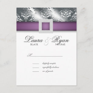 RSVP que casa la plata de la púrpura de la joya de