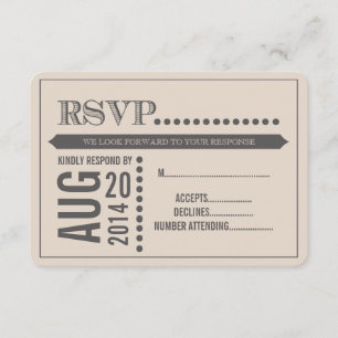 RSVP que se casa beige y gris de la escritura