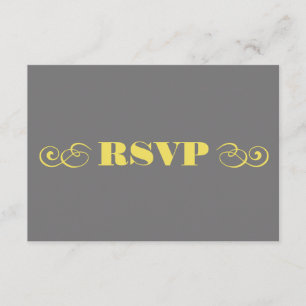 RSVP que se casa gris y amarillo