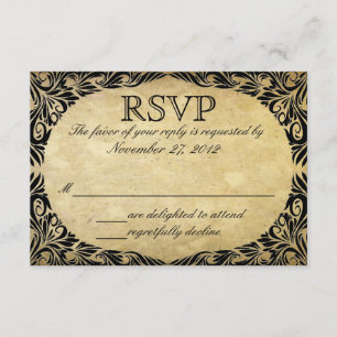 RSVP que se casa negro y poner crema del vintage