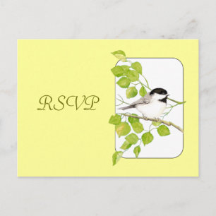 RSVP que se casa, pájaro, postal del Chickadee de
