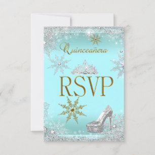 RSVP Quinceanera 15 Silver Verde azulado Gold Elit