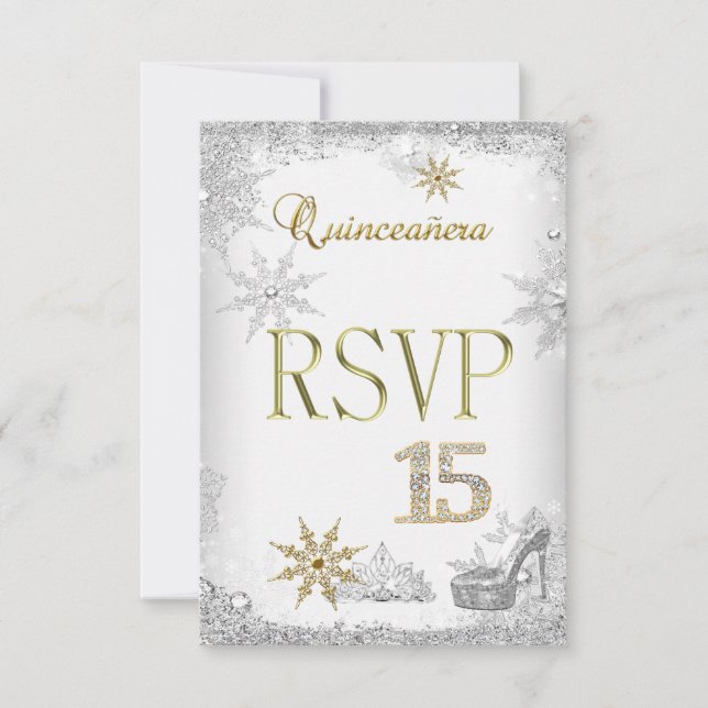 RSVP Quinceanera 15 Silver White Gold Elite (Anverso)