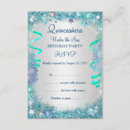 RSVP Quinceañera Cumpleaños 15 Azul Bajo El Mar