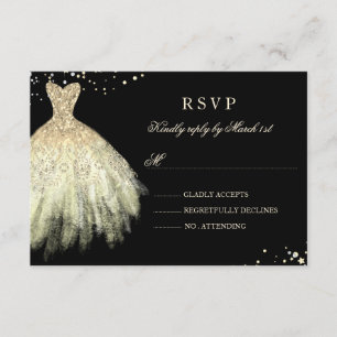 RSVP Quinceanera de vestir de oro negro
