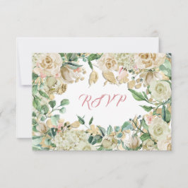 RSVP Rama de rosas blancas Verde azuladas