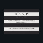RSVP rayas boda blanco negro papel de papel<br><div class="desc">Moda balck náutico y rayas blancas rsvp boda personalizada. Encontrar artículos de papelería coincidentes en nuestra tienda: http://www.zazzle.co.uk/designbyredline/gifts?cg=196521080171907543</div>