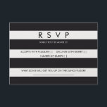 RSVP rayas boda blanco negro papel de papel<br><div class="desc">Moda balck náutico y rayas blancas rsvp boda personalizada. Encontrar artículos de papelería coincidentes en nuestra tienda: http://www.zazzle.co.uk/designbyredline/gifts?cg=196521080171907543</div>