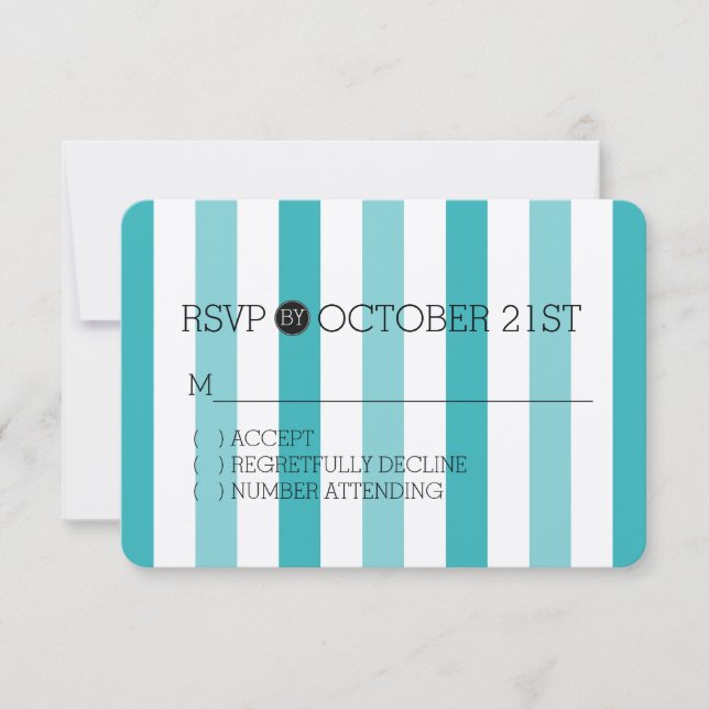 RSVP Rayas Turquesas Azul Playa (Anverso)
