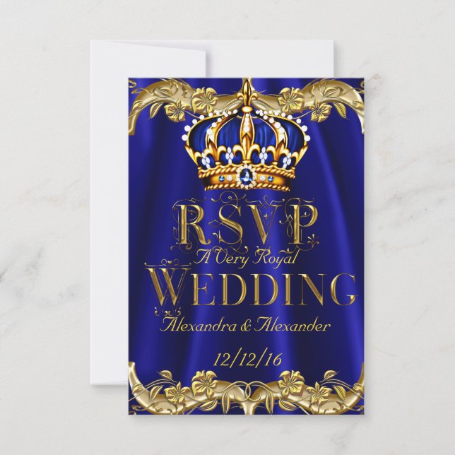 RSVP Real Boda de la Marina Azul (Anverso)
