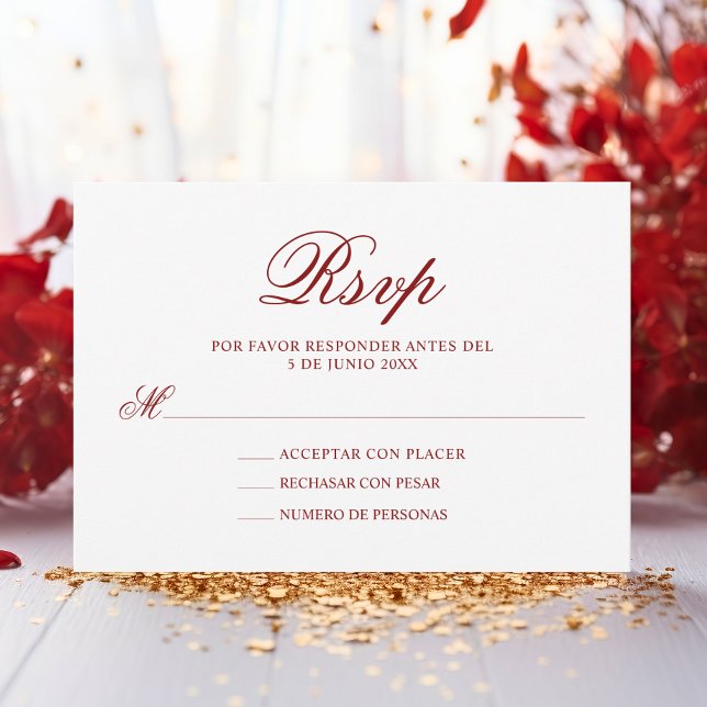 RSVP Red Pink Español Quinceañera Quince (RSVP Red Pink Spanish Quinceañera Quince)