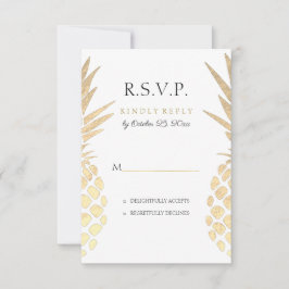 RSVP Relieve metalizado de oro falso boda tropical