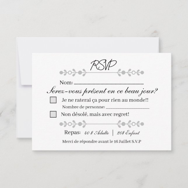 RSVP ! Réponse (Anverso)
