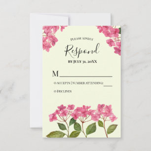 RSVP Responder Acuarela Rosa Hydrangea Lacecaps