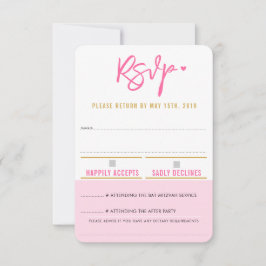 RSVP RESPONDER lindo precioso corazones rosados bl