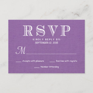 RSVP Respuesta del Boda de Orquídea Rustica Burlap