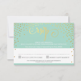 RSVP RESPUESTA elegante mini menta de confeti de o