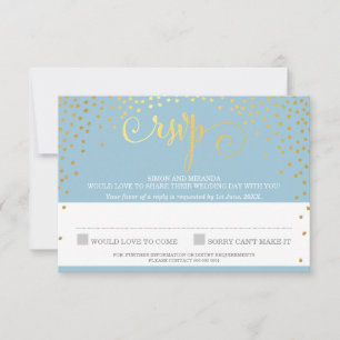 RSVP RESPUESTA elegante rústico mini dorado confet