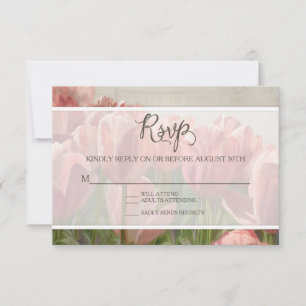 RSVP Respuesta Floral Bonito Romántica Madera Rúst