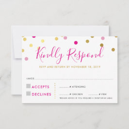 RSVP RESPUESTA Glam confetti spot oro rosa