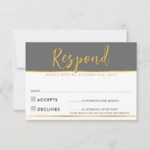 RSVP RESPUESTA oro gris sencillo moderno