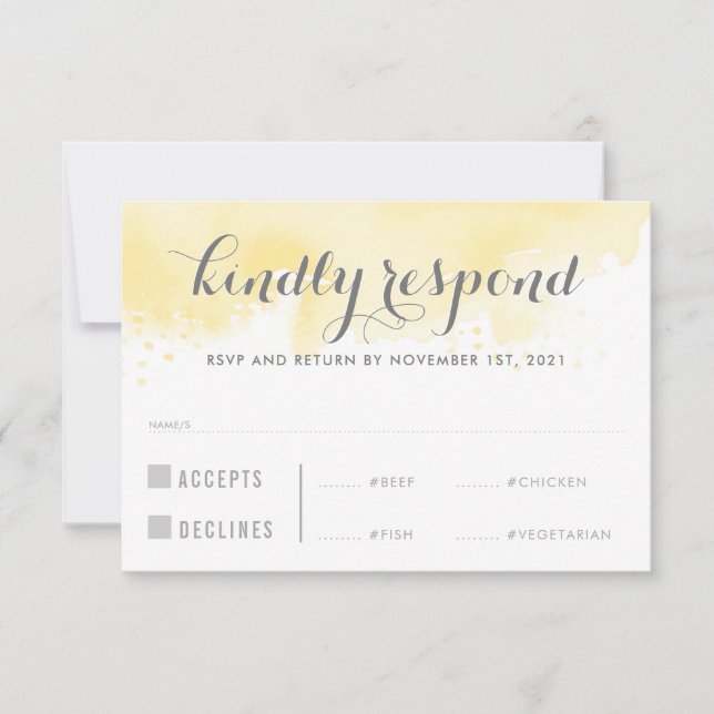 RSVP RESPUESTA RESPUESTA Comidas acuáticas amarill (Anverso)