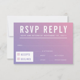 RSVP RESPUESTA RESPUESTA gradiente rosa púrpura mo