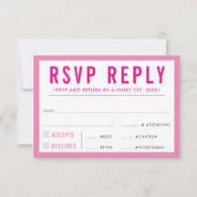 RSVP RESPUESTA RESPUESTA moderna chica audaz rosa